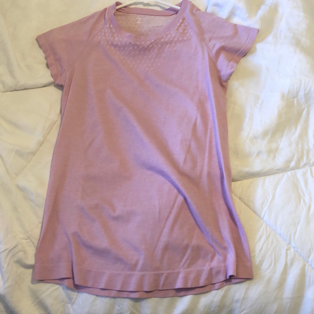 Zella pink short sleeve workout top
